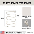 Iron Forge Cable Weatherproof 6 Ft Outdoor Extension Cord - 16/3 SJTW Heavy Duty Beige Extension Cord 3 Prong - 13 Amp Exterior Power Cable