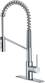 KRAUS Oletto Commercial Style Single Handle Pull Down Kitchen Faucet with QuickDock Top Mount Installation Assembly in Chrome, KPF-2631CH