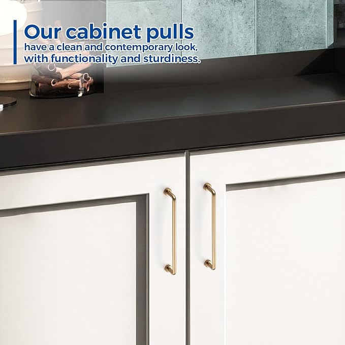 JOY DECOR Cabinet Pulls – 6-1/4 Inch Hole Center, Champagne Bronze, 20 Pack, Zinc Alloy Cabinet Handles for Drawers & Cupboard – Vintage Style Hardware for Kitchen, Bathroom, Dresser