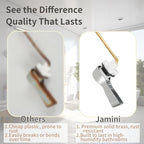 jamini Universal Front-Mount Toilet Handle Kit - Durable Brass Lever with Chrome Finish, Adjustable Arm & Stainless Steel Flapper Chain for Most Toilets