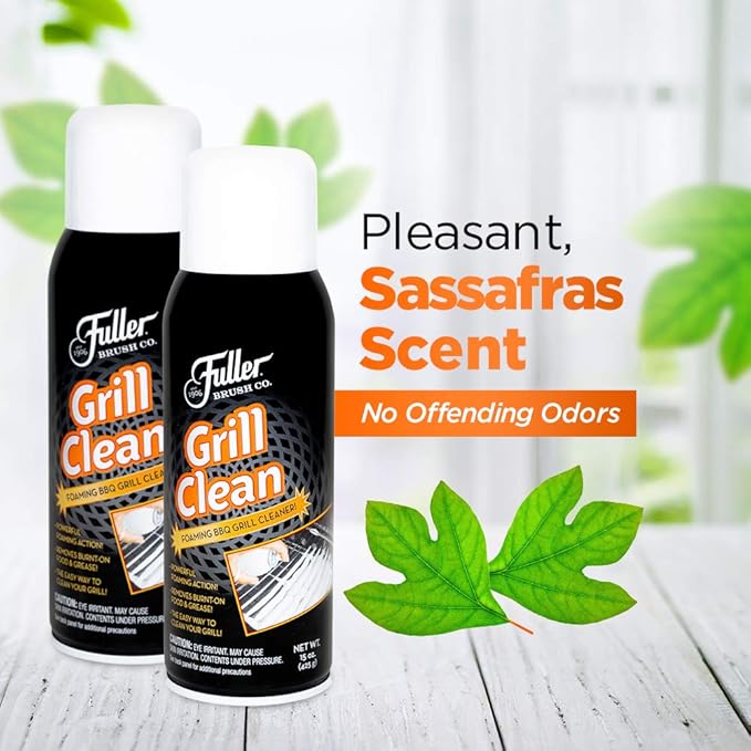 Fuller Brush Grill Cleaner - Heavy Duty Foaming Spray for Cleaning Oven, Grilling Griddle & Iron Plate - Safe & Easy Grease Remover for Clean BBQ Racks & Grills 1 Pack