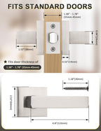 8 Pack Brushed Nickel Passage Door Levers Interior Door Handles, Heavy Duty Closet Hallway Door Handle Sets