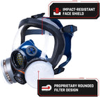 Parcil Distribution Gas Mask Survival Nuclear and Chemical Full Face Respirator - Organic Vapor & Particulate - CE Tested