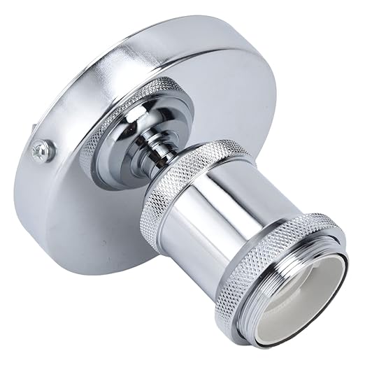 E26/E27 Screw Head Light Socket 100-240V Vintage Ceiling Light Wall Lamp Bulb Holder Socket for Hallway,Kitchen,Basement,Garage,Bar,Restaurant (Sliver)