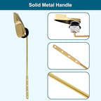 Hygie Rinse 2PACK Universal Metal Toilet Handle Replacement Kit Compatible with American Standard/Mansfield/Gerber Toilet, Front Mount Toilet Tank Flusher Lever with Flapper Chain, Shiny Gold