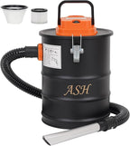 Ash Vacuum Cleaner -4 Gallon Fireplace Ash Vac with 800w Powerful Hose Non-Woven Dust Separator | Dry Stove Vacuum for Fireplaces Pellet Grill Wood Stove Fire Pits Orange