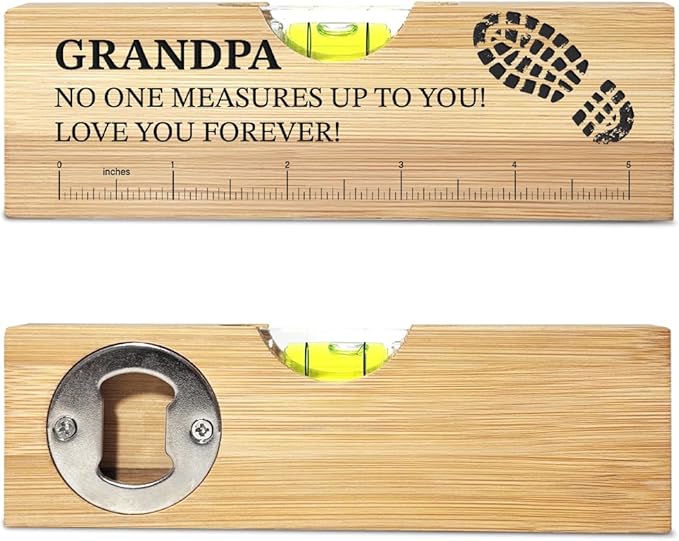 Christmas Gifts for Grandpa from Granddaughter and Grandson Wife Spirit Level Bottle Opener Valentines Birthday Thank You Gifts Ideas for Daddy New Dad Grandpa Papa