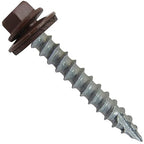 #14 Metal ROOFING SCREWS: (250) Screws x 1-1/2" BROWN Hex Washer Head Sheet Metal Roof Screw. Self starting/tapping EPDM washer. Colored head for corrugated roofing