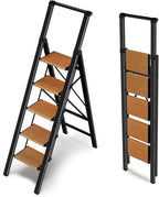 Step Ladder 5 Step Folding Kitchen Step Stool for Adults, Ladders for Home