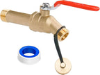 WHK Water Heater Drain Valve 3/4"MIP X 3/4" Male GHT Full Port Connection to drain or Flush Hot Water Heater Faster and Easy(Lead-Free Brass,3 Inch Shank with Long Handle)