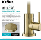 KRAUS Purita 100% Lead-Free Kitchen Water Filter Faucet in Spot Free Antique Champagne Bronze, FF-100SFACB