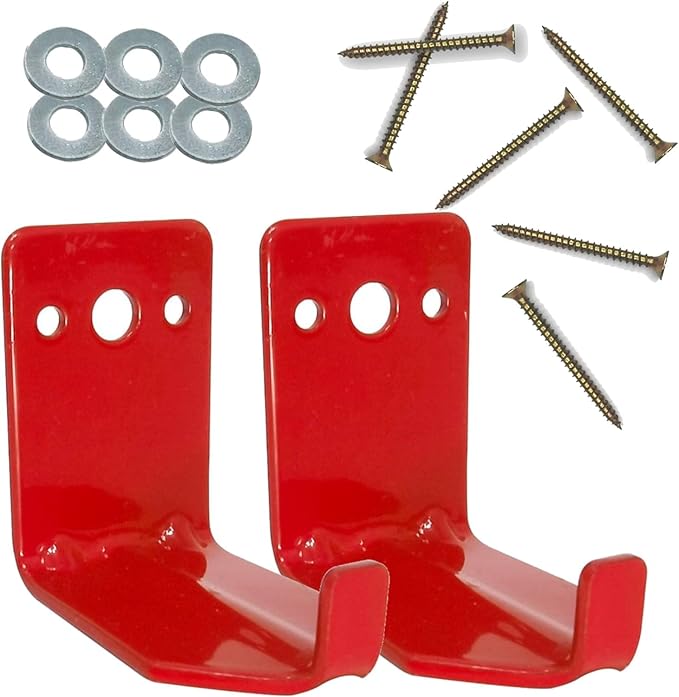 Fire Extinguisher Mount, Wall Hook, Fire Extinguisher Bracket up to 40 lbs Extinguishers, Suitable for Big and Small fire (2 Brackets)