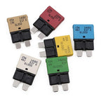 E37 Auto (T1) Reset Low Profile ATC/ATO Fuse Circuit Breakers - 12V DC 5A 10A 15A 20A 25A 30A, UL-Rated Certified (6-Pack Mixed)