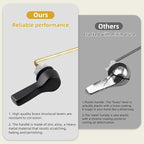 iFealClear 2 Pack Universal Metal Toilet Tank Flush Lever Replacement, Solid Brass Front Mount Handle Toilet Tank Trip Lever with 2 Pieces Stainless Steel Flapper Chains, Oil Rubbed Bronze