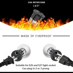 3 Pack, Light Socket to Plug Adapter, Light Bulb Socket Convert to Outlet Adapter (Black).
