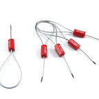 2000 pcs Numbered Security Cable Seals Pull-Tite Anti-Theft Trailer Tags Steel Wire Metal Cable Safety Padlock for Truck Container (Red)