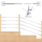 CKE 50 Pairs Cable Railing Kit 1/8" Swage Toggle Turnbuckle Hardware T316 Stainless Steel Cable Railing Hardware for Wood Post, Angle 180° Adjustable Stairs Deck Cable Railing Kit 20 Cable Lines, CR25