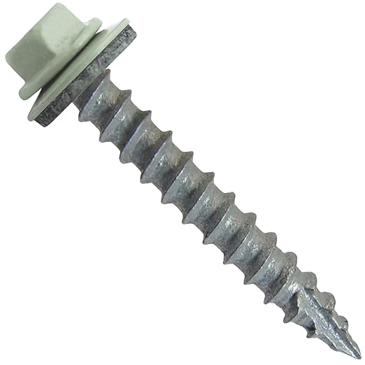 #14 Metal ROOFING SCREWS (250) Screws x 1-1/2" PATINA GREEN Hex Head Sheet Metal Roof Screw. Self starting/tapping metal to wood sheet metal siding screws-EPDM washer. for corrugated roofing