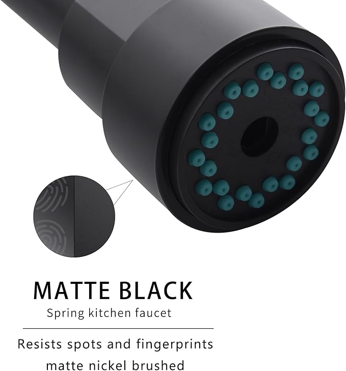 AIMADI Matte Black Kitchen Faucet with Soap Dispenser Include 10 Inch Hole Cover Deck Plate