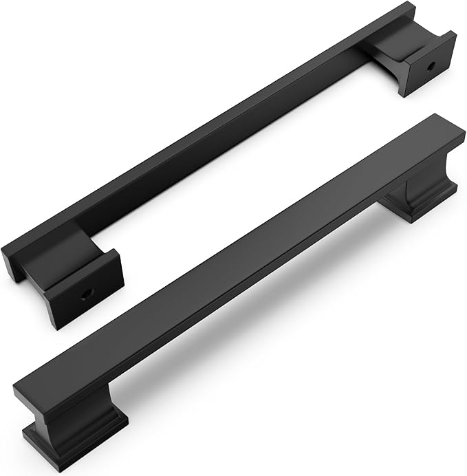 COTYKILEY 10 Pack 7 Inch(177mm) Matte Black Cabinet Handles Black Kitchen Cabinet Pulls Cabinet Door Handles Kitchen Cabinet Hardware Cupboard Drawer Pulls Dresser Handles
