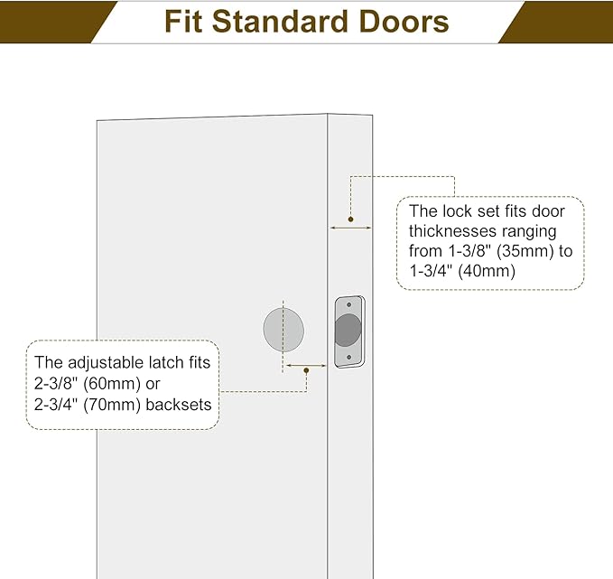 HOSOM 2 Pack Interior Door Levers Passage Door Handles Heavy Duty No Locking Door Handle Set for Hallway, Closet Doors, Satin Nickel Door Handle with Square Plate