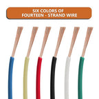 16 Gauge Wire Combo, 6 Vibrant Colors, 100ft Rolls (600ft Total) - Copper Clad Aluminium, Flexible & Insulated, Ideal for Auto, Home Theatre, 12V Projects