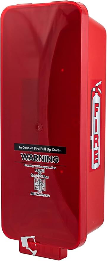 Fire Extinguisher Cabinet Fire Extinguisher Box Outdoor Fire Cabinet Mounted Fire Extinguisher Cabinet Fire Extinguisher Cover (Red with Clear Pull-Cover, Rx350, Plastic, 10 Pounds, 1, AKA1)