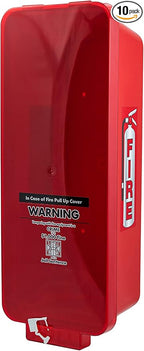 Fire Extinguisher Cabinet Fire Extinguisher Box Outdoor Fire Cabinet Mounted Fire Extinguisher Cabinet Fire Extinguisher Cover (Red with Clear Pull-Cover, Rx350, Plastic, 5 Pounds, 10, AKA1)