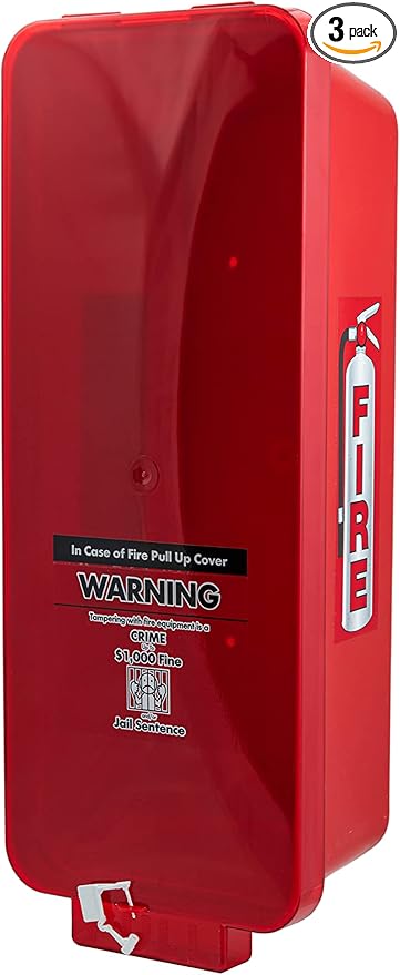 Fire Extinguisher Cabinet Fire Extinguisher Box Outdoor Fire Cabinet Mounted Fire Extinguisher Cabinet Fire Extinguisher Cover (Red with Clear Pull-Cover, Rx350, Plastic, 10 Pounds, 3, AKA1)