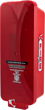 PRO&Family Fire Extinguisher Cabinet Fire Extinguisher Box Outdoor Fire Cabinet Mounted Fire Extinguisher Cabinet Fire Extinguisher Cover (10, Red with Clear Pull-Cover, 10 lb)