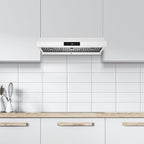 Hauslane Range Hood 36 Inch - Under Cabinet Range Hood, Matte White Hood, Vent Hood 36 Inches, Stove Vent Hood for Kitchen, Kitchen Vent Hoods 36 Inch with LED - Chef Series PS18