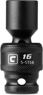 Capri Tools 16 mm Universal Impact Socket, 1/2-Inch Drive, 6-Point, Metric