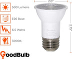 GoodBulb 6.5-Watt LED PAR16 Shape Light Bulbs (40 Watt Equivalent) E26 Medium Base | Soft White Light Color 3000K | EcoSmart Lights | High Output 500 Lumens (Pack of 4 Bulbs)
