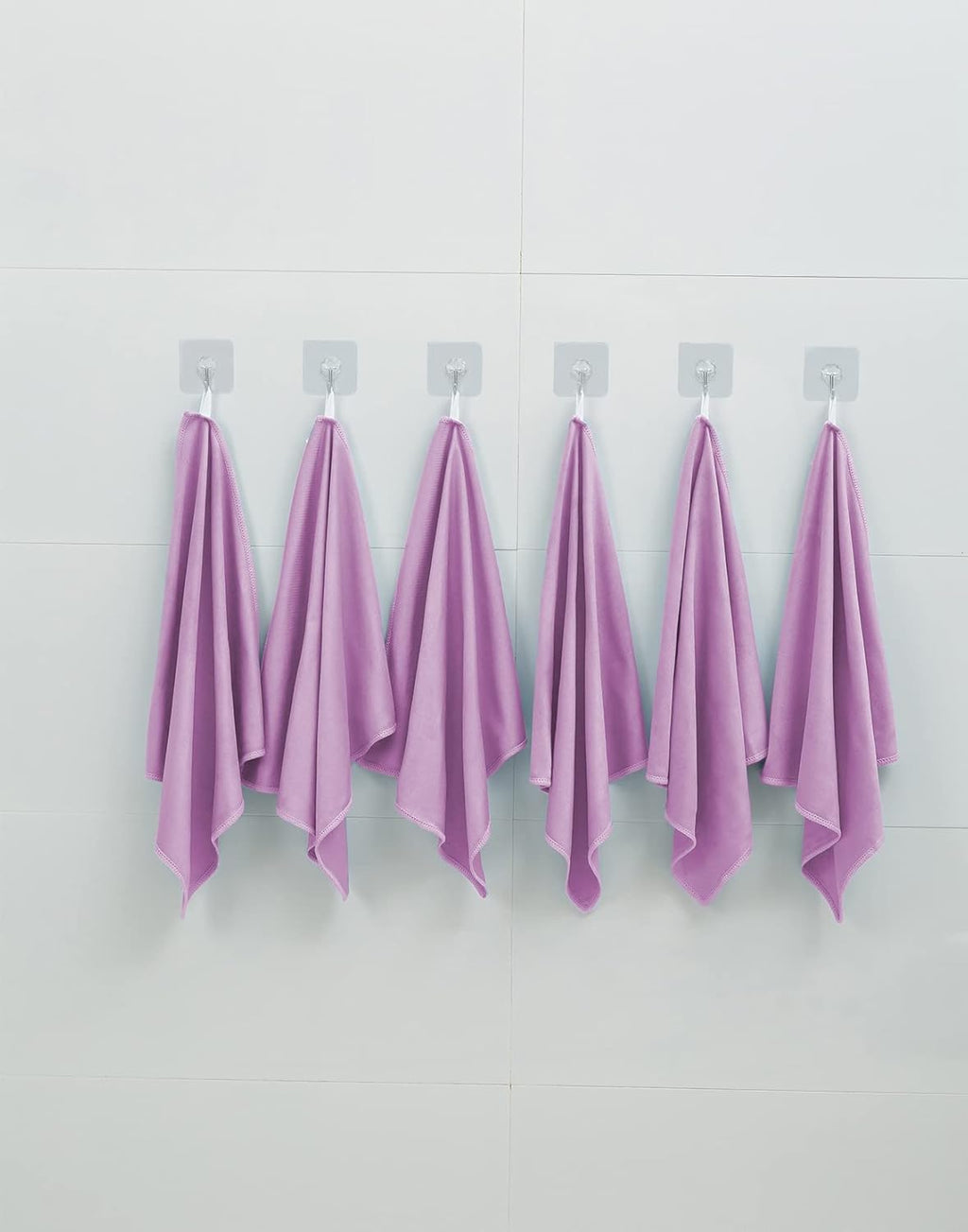 6 Pack Microfiber Glass Cleaning Cloth, 16 Inch X 16 Inch, Lint Free Quickly Clean Window, Glasses, Windshields, Mirrors, and Stainless Steel, Pink