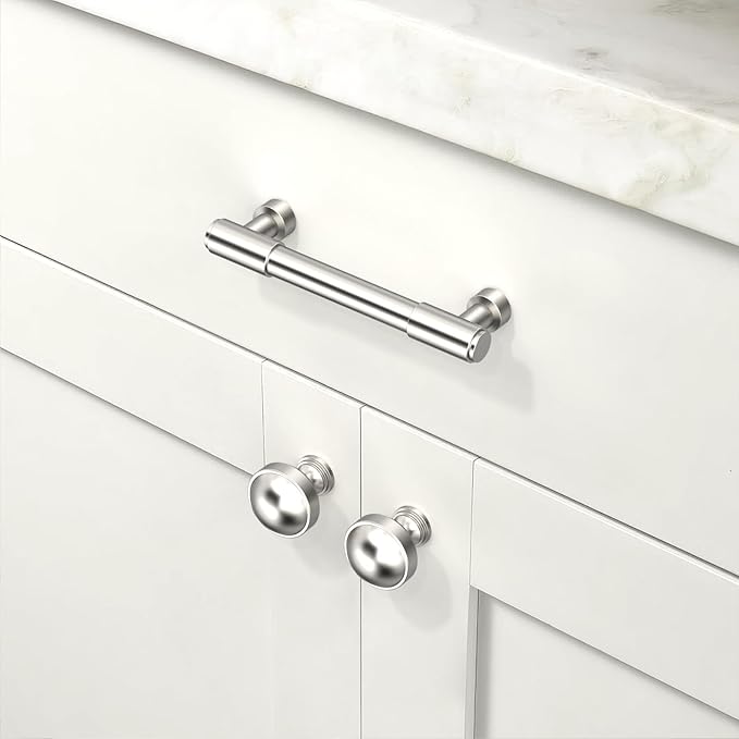 10 Pack Brushed Satin Nickel Cabinet Pulls 3.75 Inch(96mm) Kitchen Cabinet Handles Cabinet Hardware for Drawer Pulls
