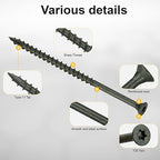 Wood Screws #10 x 4’’, T25 Star Torx Drive Flat Head Deck Screws, Green, 52Pcs (1lb)