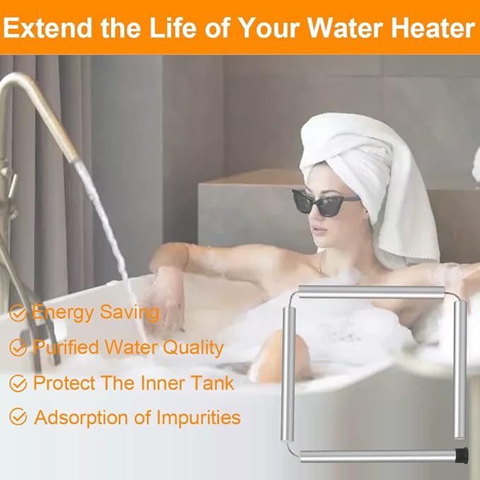 44'' Flexible Magnesium Anode Rod for Hot Water Heater Compatible with Rheem Reliance Richmond GE KenmoreTanks 3/4" NPT Thread 0.8'' Diameter Home Water Tank Anode Rod