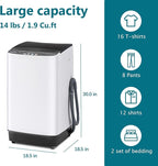 1.9 Cu.Ft Portable Washing Machine, Full-Automatic Electric Laundry Machine with 10 Programs, Compact Clothes Wash and Spin Combo with Stainless Steel Drum, Drain Hose for Apartment, Dorm,Home