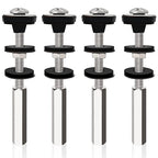 Universal Toilet Tank to Bowl Bolts Kit, Heavy Duty Toilet Bolts, Waterproof Stainless and Rubber Washers Gaskets with Extra Long Nut Screw for Fastening (Silver) (4, Long)