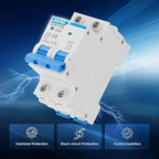 AC Miniature Circuit Breaker, 120V/240V 2 Pole 32 Amp DIN Rail Mount Circuit Breaker, MCB C32 Solar AC Disconnect Switch,Thermal Magnetic Trip