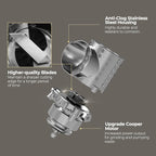 Upgrade 750W Macerator Pump,Grinding Upflush System, Non-clog Stainless Shell,Up to 36 ft,Sewerage Macerator Toilet Pump for Household Residential Basement Waste Water Disposal