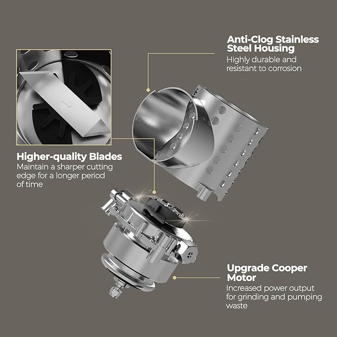 Upgrade 750W Macerator Pump,Grinding Upflush System, Non-clog Stainless Shell,Up to 36 ft,Sewerage Macerator Toilet Pump for Household Residential Basement Waste Water Disposal