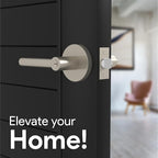 Mega Handles Ronn Entrance Entry Lever Door Handle Heavy Duty Round Locking Lever Set for Left or Right-Handed Doors, Interior/Exterior Door Levers - Satin Nickel