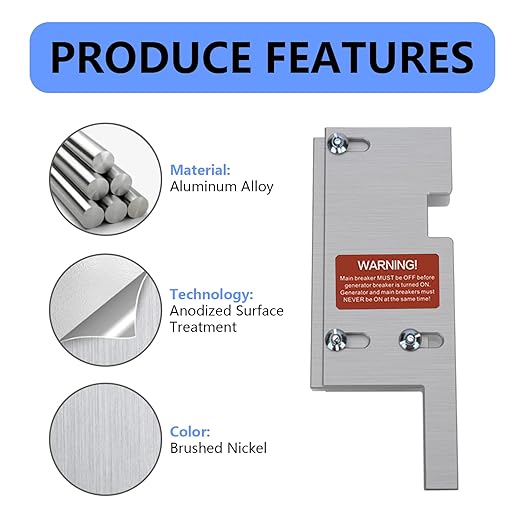 Generator Interlock Kit Compatible with General Electric Vertical Main 150 or 200 Amp Panels, 2 1/2 to 3 1/2 Inches Spacing Between Main and Branch Breaker (GE-200VL)