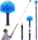 EVERSPROUT 5-to-12ft Telescoping Durable Duster with Extension Pole – Lightweight 3 Stage Cobweb Duster – Extendable to 20ft Reach for Cleaning High Ceilings and Spider Webs