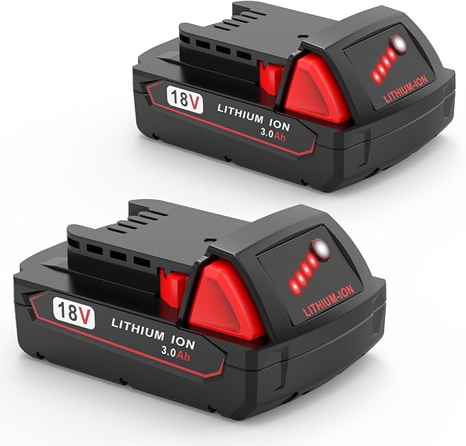 3.0Ah Replacement Battery for Milwaukee M18 Battery 48-11-1850 48-11-1852 48-11-1830, Compatible with Milwaukee 18V Battery Cordless Power Tools