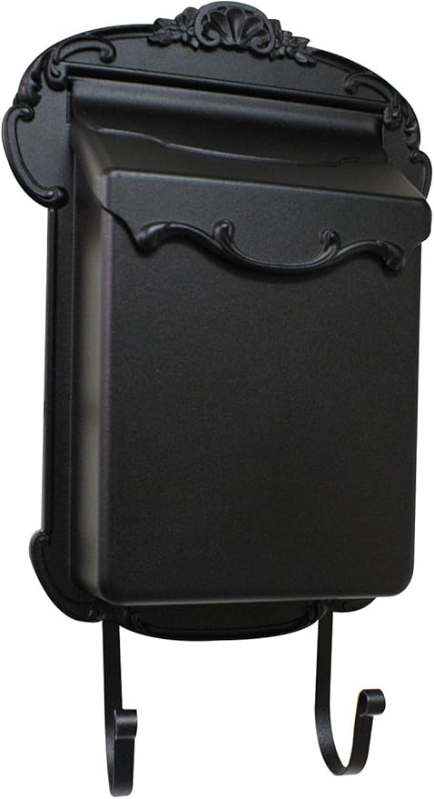 Special Lite Victoria Vertical Wall Mount Mailbox - Black Aluminum Mailbox for Wall Mount - SVV-1013-BLK