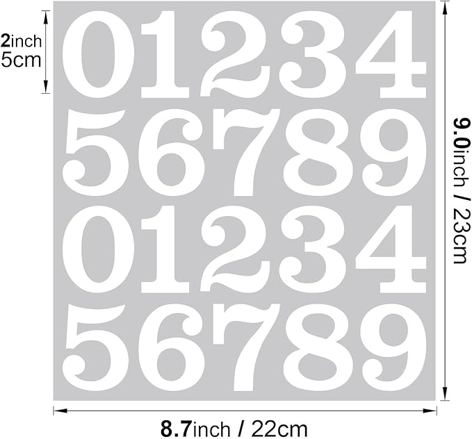 200 PCS Mailbox Numbers for Outside, Vinyl Numbers Stickers Mailbox Number Decals, Self-Adhesive Waterproof Numbers for Mailbox Window Door Trucks Address Number (White, 2 inch)