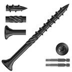 #8 x 2 Inch Deck Screws (510Pcs) 4lb. Carbon Steel, Black, Flat Head, Rust Resistant epoxy Coated, with T25 Star Bit
