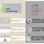 ChrisDowa Cordless Blackout Roller Shades for Windows, Thermal Insulated UV Protection Pull Down Shades, Total Blackout Window Blinds for Home, Office, Bedroom, Door (54" W x 72" H, Grey)